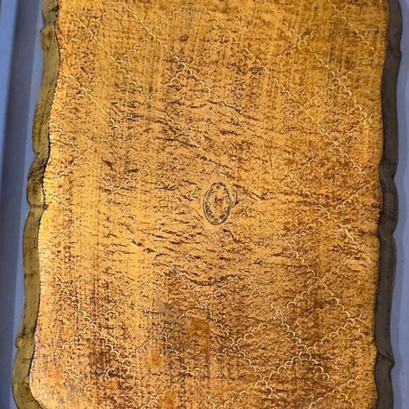 Vintage Florentine Tray Gold Gilded Italian Wooden Ornate 15.5x10.5" Rectangular - Picture 7 of 11